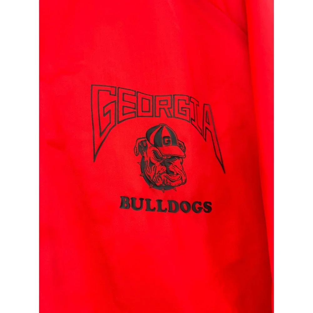 VTG Coachman by Windbreaker Jacket Mens Medium Georgia Bulldogs Red Button Snap